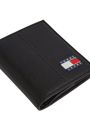 Billetera Negra Plegable Vertical Tommy Hilfiger