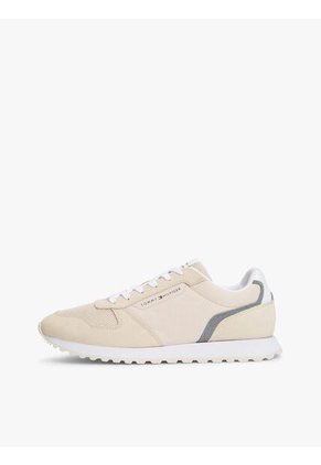 Tenis Beige De Ante Con Suela Dentada Tommy Hilfiger