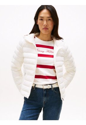 Chaqueta Blanca Con Capota Acolchada De Corte Regular Tommy Hilfiger