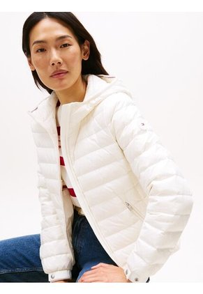 Chaqueta Blanca Con Capota Acolchada De Corte Regular Tommy Hilfiger