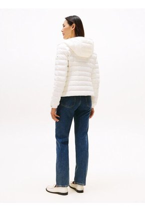 Chaqueta Blanca Con Capota Acolchada De Corte Regular Tommy Hilfiger