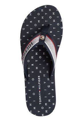 Chancletas Azul Con Tiras De Textil Trenzado Tommy Hilfiger