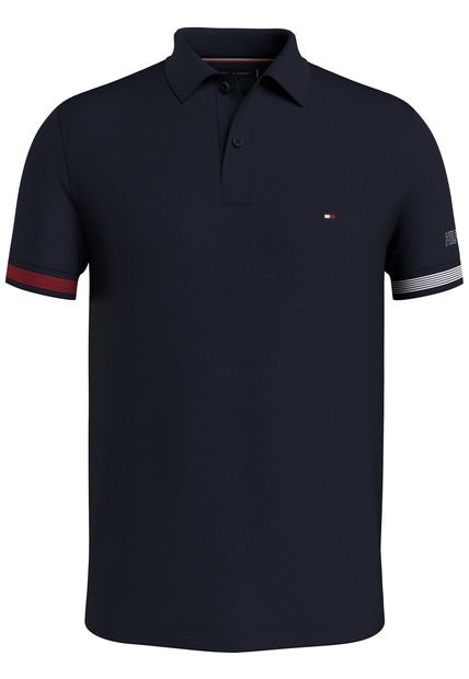 Polo Azul Con Ribetes A Contraste En La Manga Tommy Hilfiger