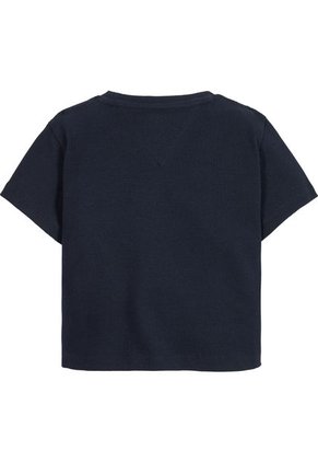 Camiseta Azul Universitaria De Punto Elástico Para Niña Tommy Hilfiger