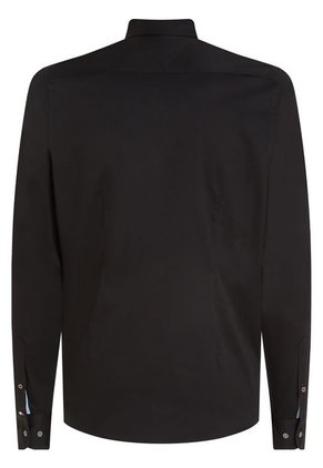 Camisa Negra Solid Con Logo Tommy Hilfiger