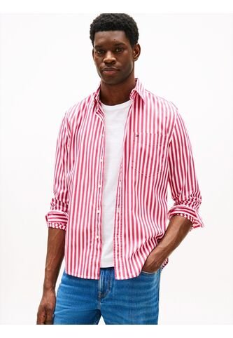 Camisa Rosa De Rayas TH Flex De Corte Regular Tommy Hilfiger Tommy Hilfiger