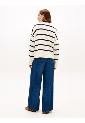Saco Blanco Tejido Amplio De Punto Con Logo Bordado Tommy Hilfiger