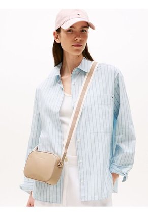 Bolso Beige Cruzado Con Logo Tommy Hilfiger