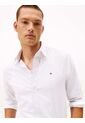 Camisa Blanca Regular De Sarga Con Estampado Tommy Hilfiger de Tommy Hilfiger