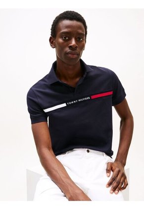 Polo Azul De Corte Regular Con Logo En El Pecho Tommy Hilfiger