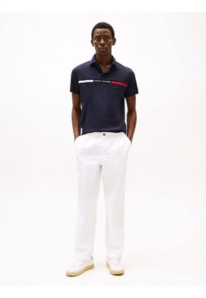 Polo Azul De Corte Regular Con Logo En El Pecho Tommy Hilfiger