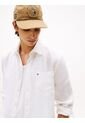 Camisa Blanca De Puro Lino De Corte Regular Tommy Hilfiger de Tommy Hilfiger