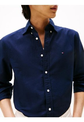 Camisa Azul Oxford Heritage De Corte Regular Tommy Hilfiger
