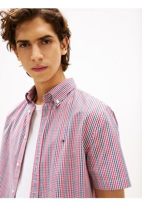 Camisa Multicolor Americana De Manga Corta Tommy Hilfiger