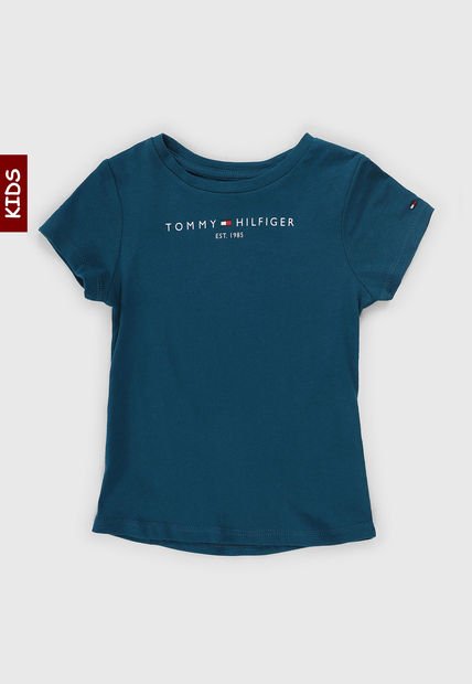 Camiseta Azul Petróleo-Blanco-Rojo Tommy Hilfiger Kids