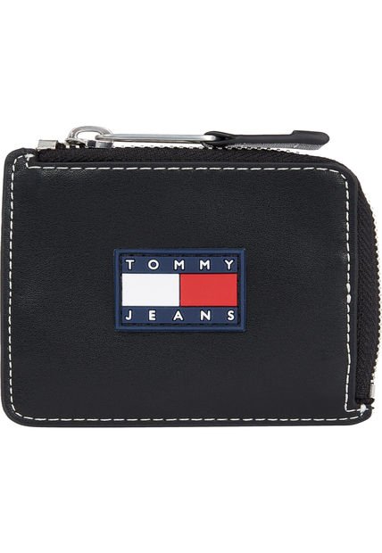 Monedero Con Parche Engomado Hombre Negro Tommy Hilfiger