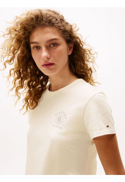 Camiseta Blanca The Sofia Capsule Con Logo Gráfico Tommy Hilfiger