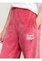Pantalón Niña Rosa Velour Con Logo Script Tommy Hilfiger de Tommy Hilfiger