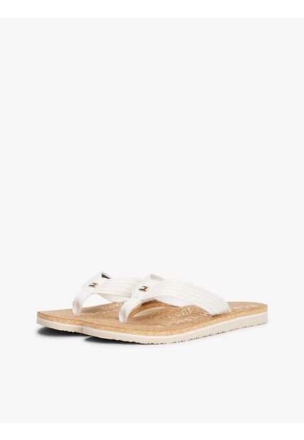 Sandalias Blanco De Playa Con Logo Tommy Hilfiger
