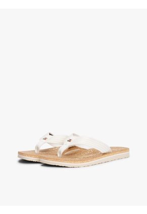 Sandalias Blanco De Playa Con Logo Tommy Hilfiger