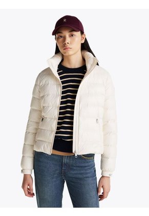 Rompe Blanco Viento Acolchada Brillante De Plumón Tommy Hilfiger