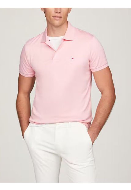 Polo Rosa De Corte Regular Tommy Hilfiger