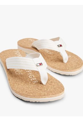 Sandalias Blanco De Playa Con Logo Tommy Hilfiger