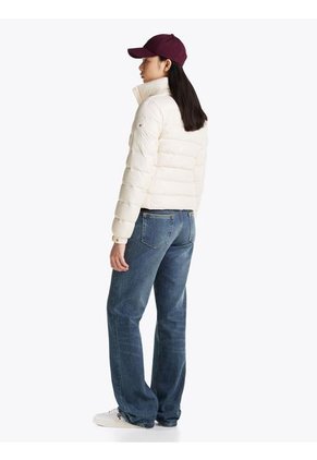 Rompe Blanco Viento Acolchada Brillante De Plumón Tommy Hilfiger