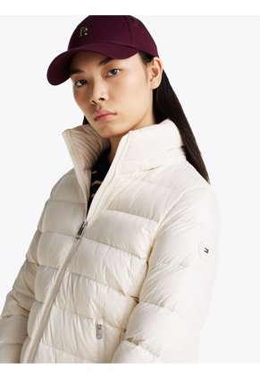 Rompe Blanco Viento Acolchada Brillante De Plumón Tommy Hilfiger