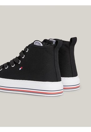 Tenis Altas Con Cordones Niña Negro Tommy Hilfiger