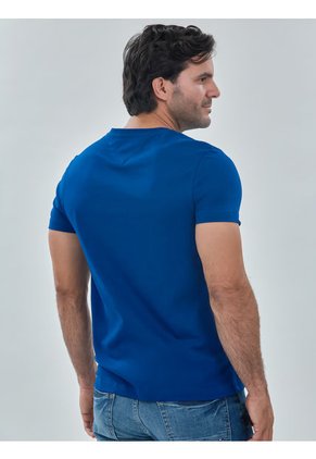 Camiseta Azul Essential En Cuello V Tommy Hilfiger