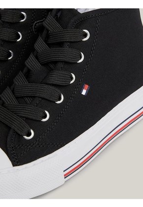 Tenis Altas Con Cordones Niña Negro Tommy Hilfiger