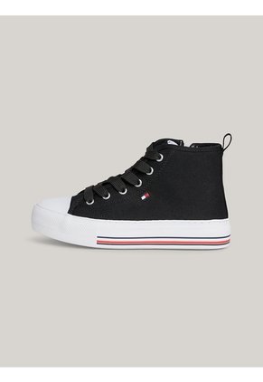 Tenis Altas Con Cordones Niña Negro Tommy Hilfiger