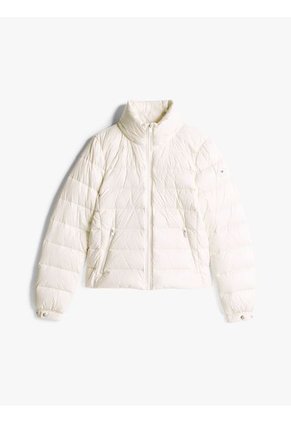 Rompe Blanco Viento Acolchada Brillante De Plumón Tommy Hilfiger