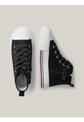 Tenis Altas Con Cordones Niña Negro Tommy Hilfiger
