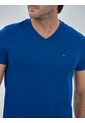 Camiseta Azul Essential En Cuello V Tommy Hilfiger de Tommy Hilfiger