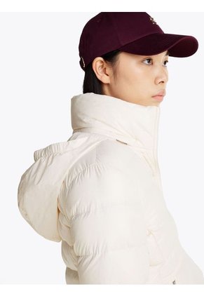 Rompe Blanco Viento Acolchada Brillante De Plumón Tommy Hilfiger