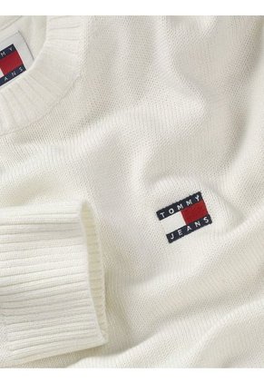 Saco Blanco Tejido De Lana Con Parche De Tommy