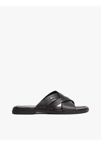 Sandalias Negro De Cuero Tommy Hilfiger Tommy Hilfiger