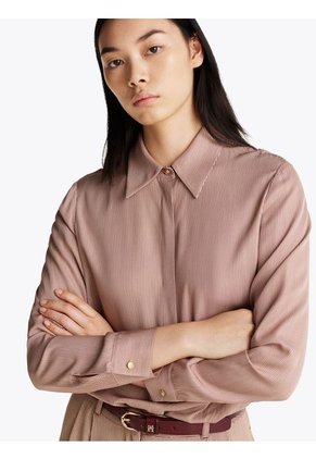 Camisa Beige Estampada De Corte Regular Tommy Hilfiger