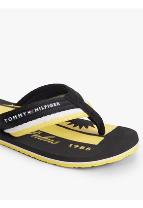 Sandalias Negro Con Tira Trenzada A Rayas Tommy Hilfiger