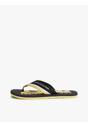 Sandalias Negro Con Tira Trenzada A Rayas Tommy Hilfiger
