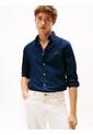 Camisa Azul Solid Con Logo Tommy Hilfiger de Tommy Hilfiger