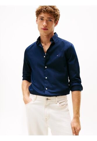 Camisa Azul Solid Con Logo Tommy Hilfiger Tommy Hilfiger