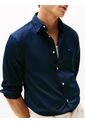 Camisa Azul Solid Con Logo Tommy Hilfiger de Tommy Hilfiger