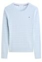 Saco Celeste De Cuello Redondo Con Tejido Tipo Cable Tommy Hilfiger de Tommy Hilfiger