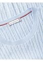 Saco Celeste De Cuello Redondo Con Tejido Tipo Cable Tommy Hilfiger de Tommy Hilfiger
