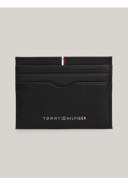 Tarjetero Negro Con Mezcla De Texturas Tommy Hilfiger