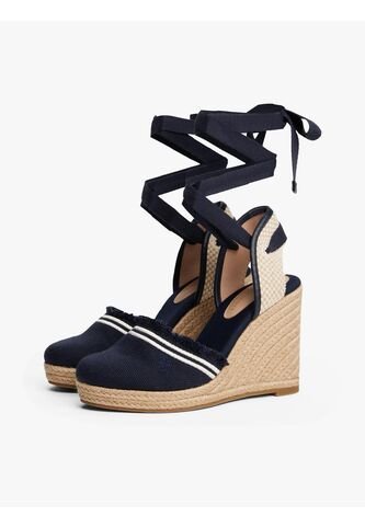 Alpargatas Azul De Cuña En Lona Con Flecos Tommy Hilfiger Tommy Hilfiger