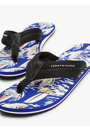 Sandalias Negro Con Estampado En La Plantilla Tommy Hilfiger